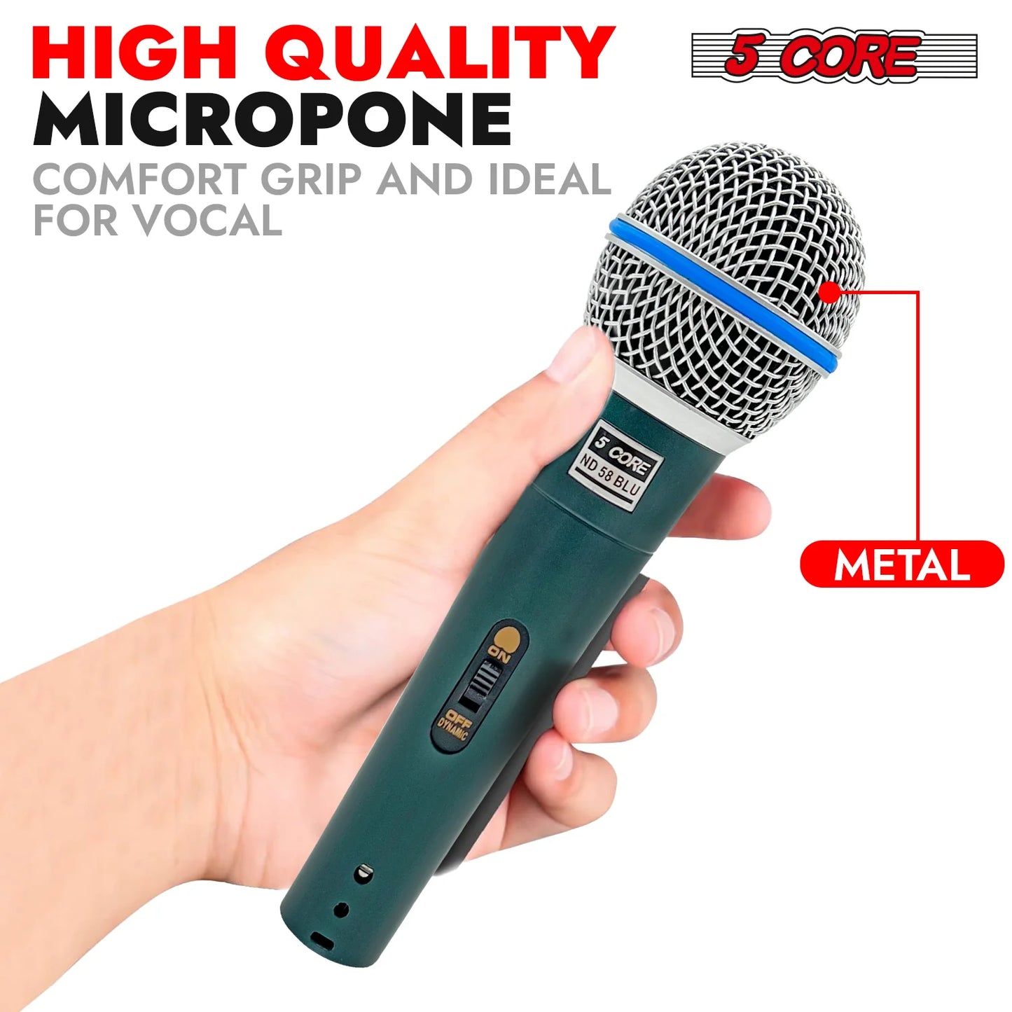 5Core XLR Microphone Dynamic Mic Karaoke Singing Studio Microfono Handheld Mics